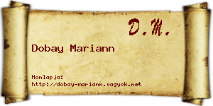 Dobay Mariann névjegykártya